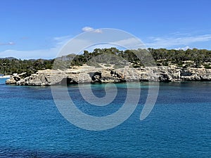 lagoon in Mondrago Natural Park in Mallorca, Santanyi, Spain