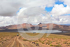 Lagoon Morejon in altiplano of the andes, Bolivia photo