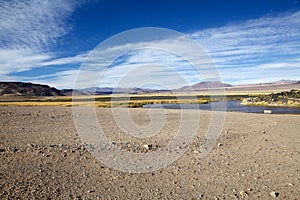 Lagoon near the Pucara de La Alumbrera at the Puna de Atacama, Argentina