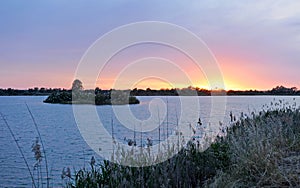 Lagoon of Tarelo and marshes of Bonanza in the National Park of DoÃ±ana, sothern Spain