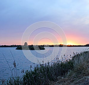 Lagoon of Tarelo and marshes of Bonanza in the National Park of DoÃ±ana, sothern Spain