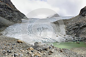 Lagoons in glacier de Rhemes-Golette in Vanoise national park, France