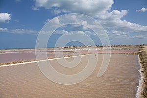 Lagoons of sea salt production.