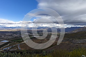 Lagoons and vineyards from Gydo Pass in the Western Cape