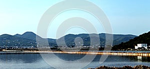 Lagoons where salt is produced in Ibiza, Balearic Islands, Spain