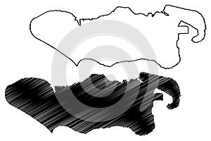 Lagos island Federal Republic of Nigeria map vector illustration, scribble sketch Lagos map