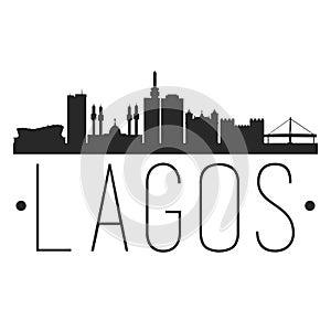 Lagos Nigeria. City Skyline. Silhouette City. Design Vector. Famous Monuments. photo