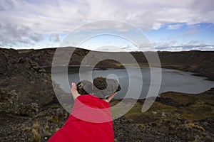 Crater Laguna Azul, Rio Gallegos, Patagonian province of Santa Cruz, Argentina photo