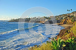 Laguna Beach, California coastline by Heisler Park during the winter months