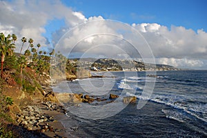 Laguna Beach, California coastline by Heisler Park during the winter months.
