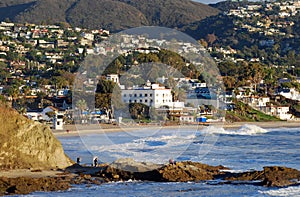 Laguna Beach, California coastline by Heisler Park during the winter months.