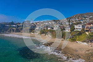 LAGUNA BEACH, CALIFORNIA, UNITED STATES - Nov 17, 2020: Shaws Cove semi-private beach