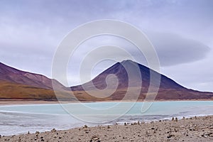 Laguna Blanca and the Volcan Licancabur peak