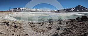 Laguna Blanca White lagoon and Licancabur volcano, Bolivia