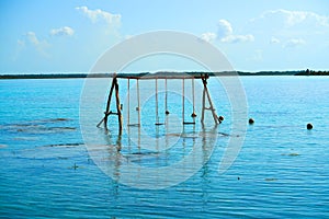 Laguna de Bacalar Lagoon in Mayan Mexico