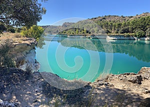 Laguna de la lengua in Ruidera in Castilla la Mancha, Spain