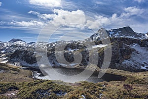 Laguna de la Mina, Saliencia lakes in the Somiedo Nature Park, Asturias, Spain. photo