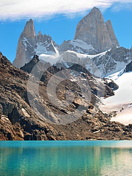 Laguna de los Tres with Mt. Fitz Roy in Patagonia photo