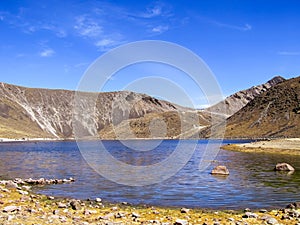 Laguna del Sol, Nevado de Toluca, Mexico. Lake with mountain.