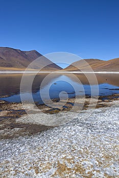 Laguna Miniques high on the altiplano - Atacama Desert - Chile