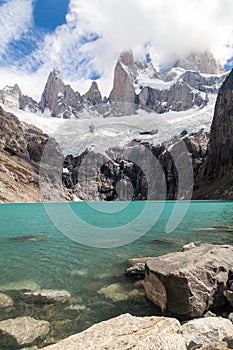 Laguna Sucia lake and Fitz Roy mountain