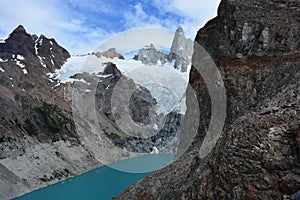 Laguna Sucia lake and the Fitz Roy peak in Los Glaciares National Park, El ChaltÃ©n, Argentina