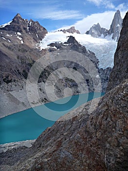 Laguna sucia in park los glaciares in patagonia