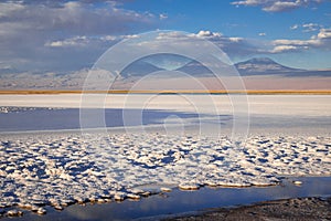 Laguna Tebinquinche landscape in San Pedro de Atacama, Chile photo