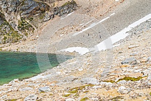 Laguna Turquesa between mountains photo