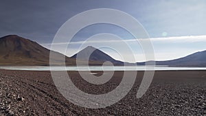 laguna verde and blanca near volcano Licancabur