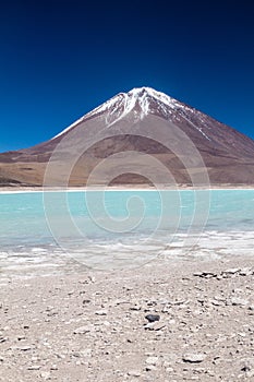 Laguna Verde lake and Licancabur volcano