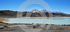 Laguna Verde is a salt lake, in the southwestern Altiplano in Bolivia