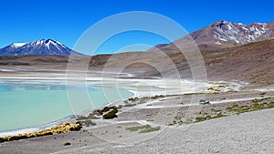 Laguna Verde is a salt lake, in the southwestern Altiplano in Bolivia