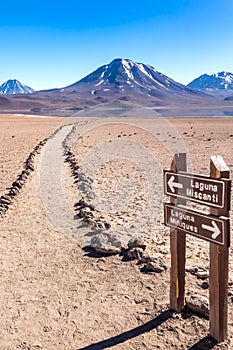 Lagunas Altiplanicas, Miscanti y Miniques, amazing view at Atacama Desert. Chile