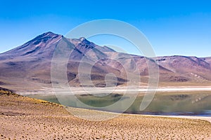 Lagunas Altiplanicas, Miscanti y Miniques, amazing view at Atacama Desert. Chile