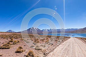 Lagunas Altiplanicas, Miscanti y Miniques, amazing view at Atacama Desert. Chile, South America