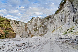 Lahar mudflow remnants at Pinatubo volcano, Philippin