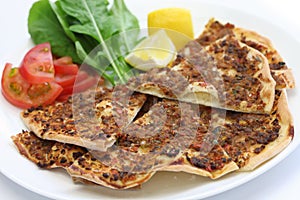 Lahmacun, turkish minced meat pizza
