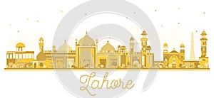 Lahore Pakistan City skyline golden silhouette. photo