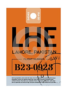 Lahore airport luggage tag photo
