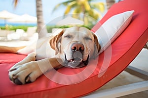 Laid-Back Labrador: Unwinding on Vacation. Generative AI