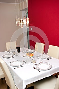 Laid dining table