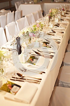 Laid wedding table