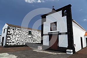 Lajido village Pico Island Azores black lava houses red windows