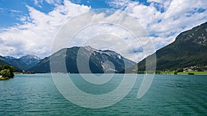 Lake achen surrounded by mountains in Tirol Austria