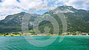 Lake achen surrounded by mountains in Tirol Austria