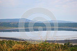 Lake in african savanna, Queen Elizabeth N.P., Uganda