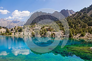 Lake Alaudin in Fan mountains in Pamir, Tajikistan