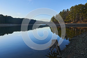 Lake Allatoona in the Wintertime after drainage.