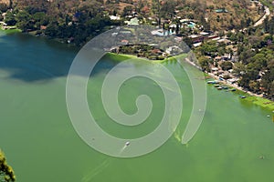 The lake of Amatitlan is a crater lake located in Guatemala photo